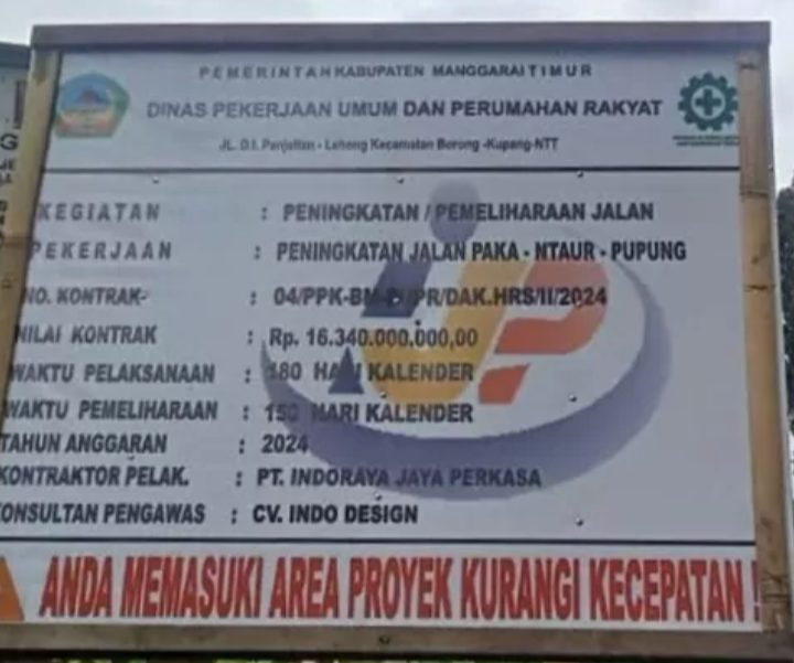 Dana Belasan Miliar, Proyek Jalan Paka-Ntaur-Pupung di Manggarai Timur Rusak Parah, pasca setahun jadi