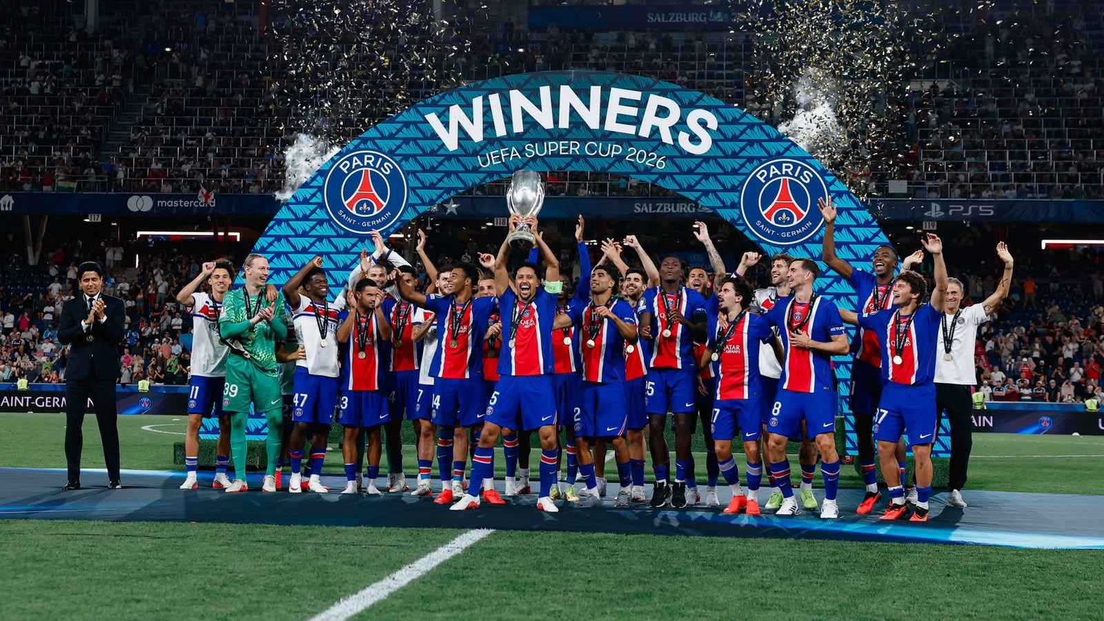 PSG Taklukkan Aston Villa 2-1 dan Pertahankan Gelar Piala Super Eropa